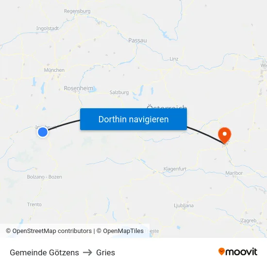 Gemeinde Götzens to Gries map