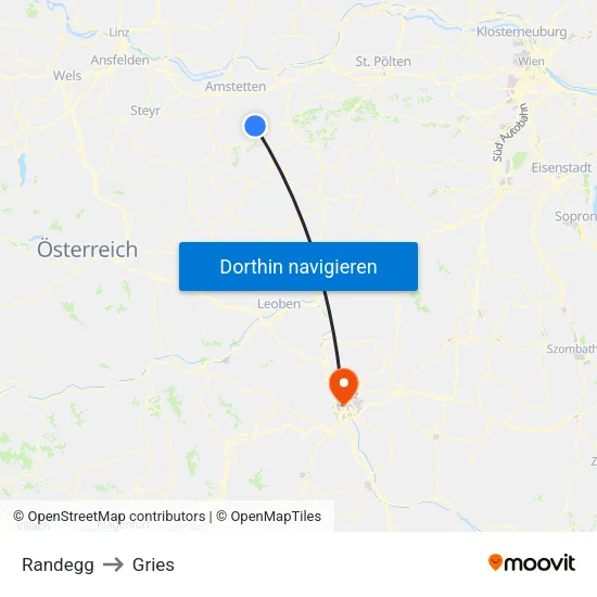 Randegg to Gries map