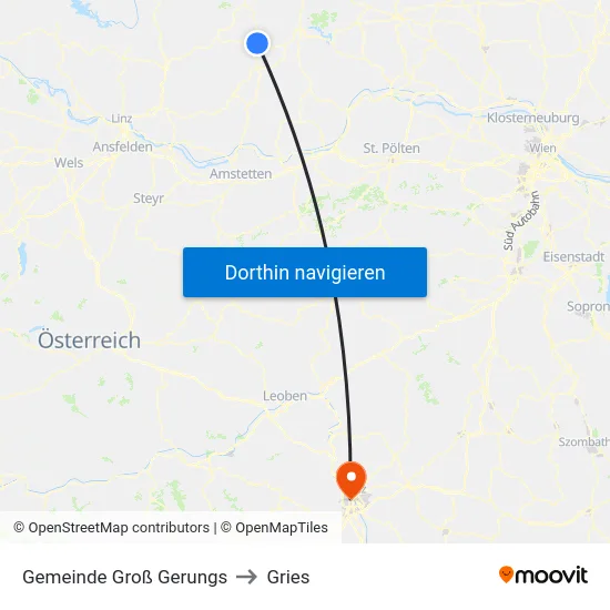 Gemeinde Groß Gerungs to Gries map