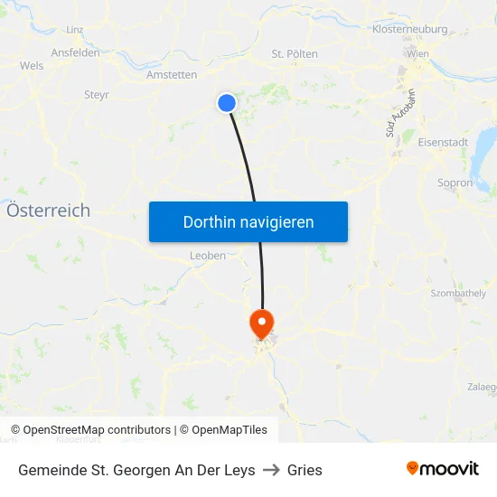 Gemeinde St. Georgen An Der Leys to Gries map