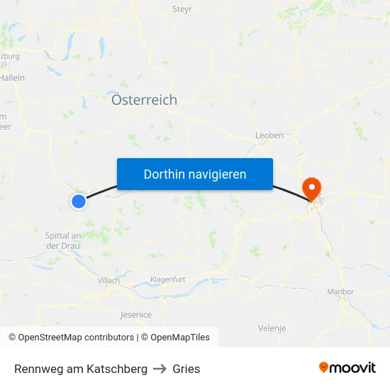 Rennweg am Katschberg to Gries map