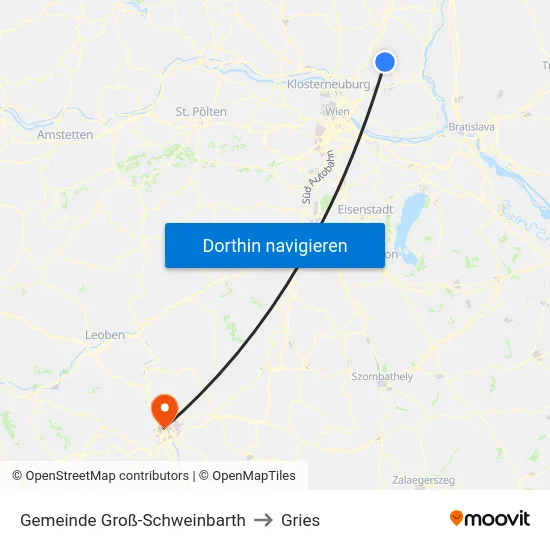 Gemeinde Groß-Schweinbarth to Gries map