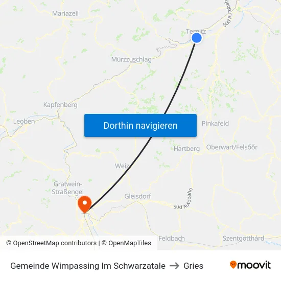 Gemeinde Wimpassing Im Schwarzatale to Gries map