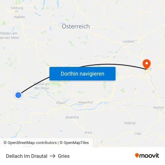 Dellach Im Drautal to Gries map