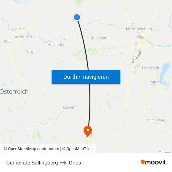 Gemeinde Sallingberg to Gries map