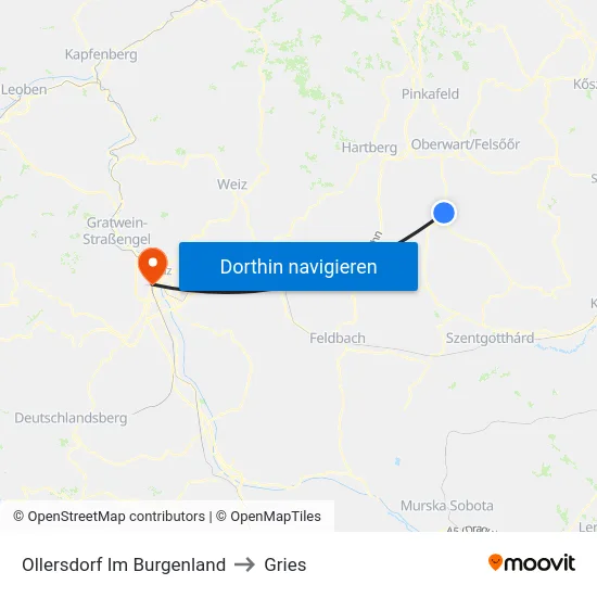 Ollersdorf Im Burgenland to Gries map