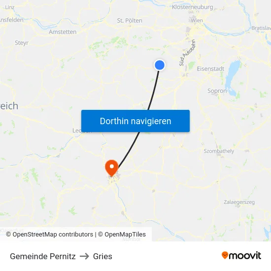 Gemeinde Pernitz to Gries map