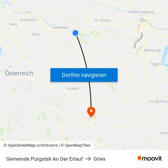 Gemeinde Purgstall An Der Erlauf to Gries map