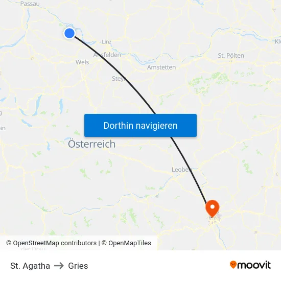 St. Agatha to Gries map