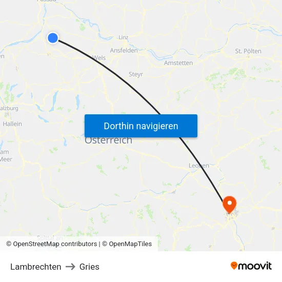 Lambrechten to Gries map