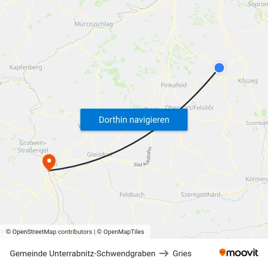 Gemeinde Unterrabnitz-Schwendgraben to Gries map