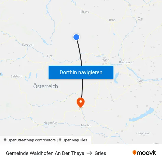 Gemeinde Waidhofen An Der Thaya to Gries map