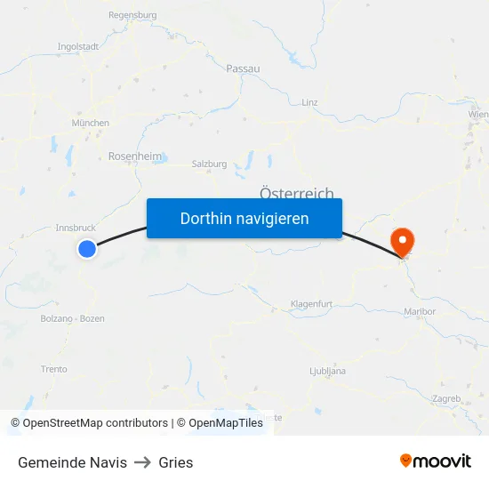 Gemeinde Navis to Gries map