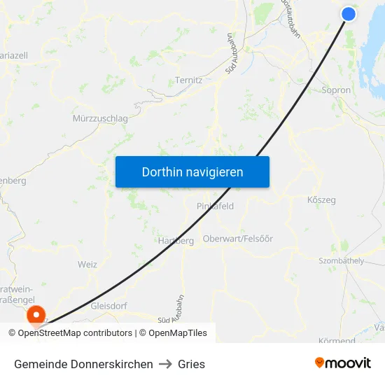 Gemeinde Donnerskirchen to Gries map