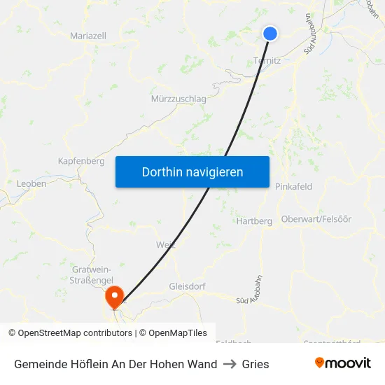 Gemeinde Höflein An Der Hohen Wand to Gries map