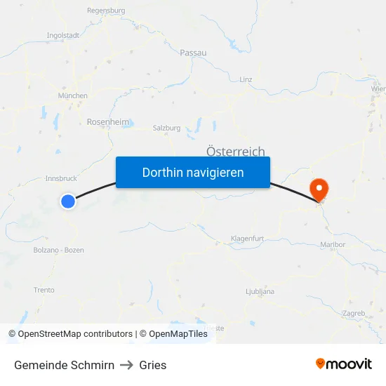 Gemeinde Schmirn to Gries map