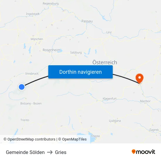 Gemeinde Sölden to Gries map