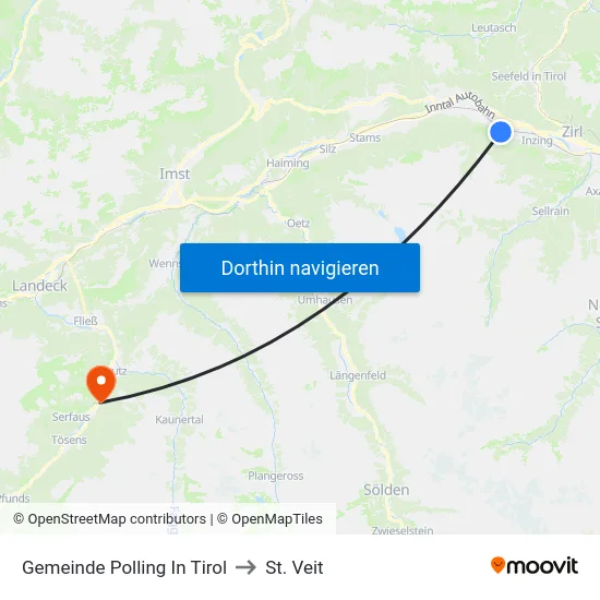 Gemeinde Polling In Tirol to St. Veit map
