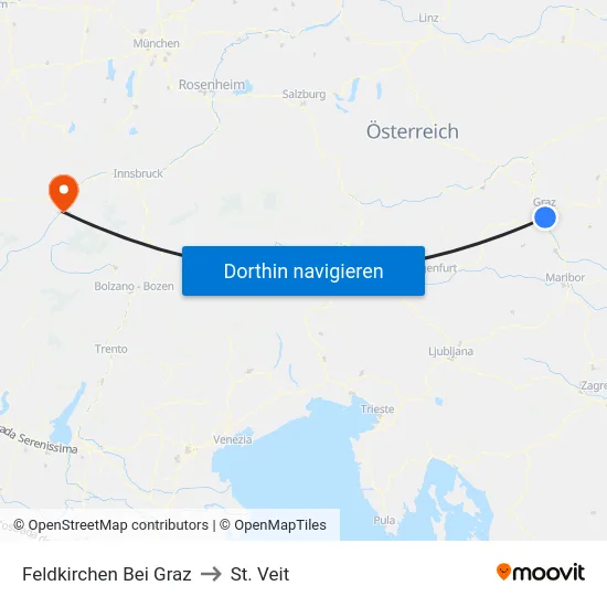 Feldkirchen Bei Graz to St. Veit map