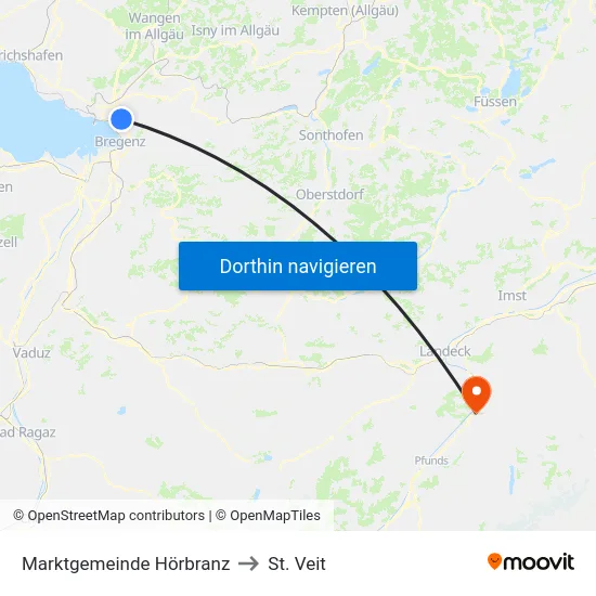 Marktgemeinde Hörbranz to St. Veit map