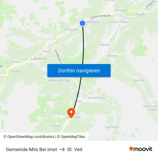 Gemeinde Mils Bei Imst to St. Veit map