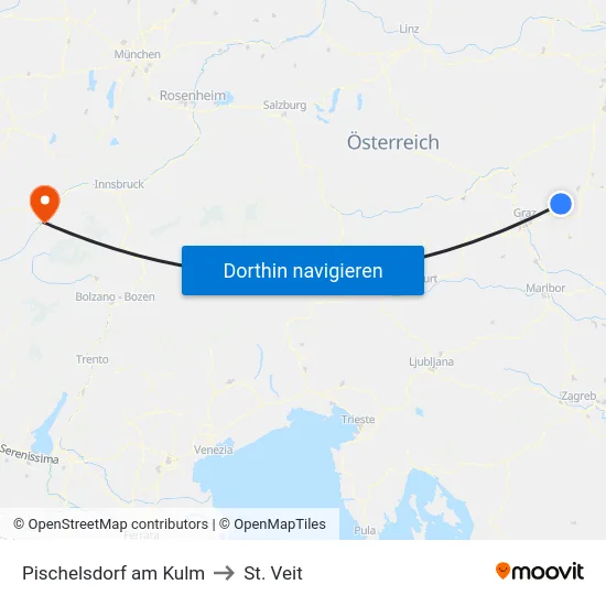 Pischelsdorf am Kulm to St. Veit map