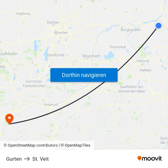Gurten to St. Veit map