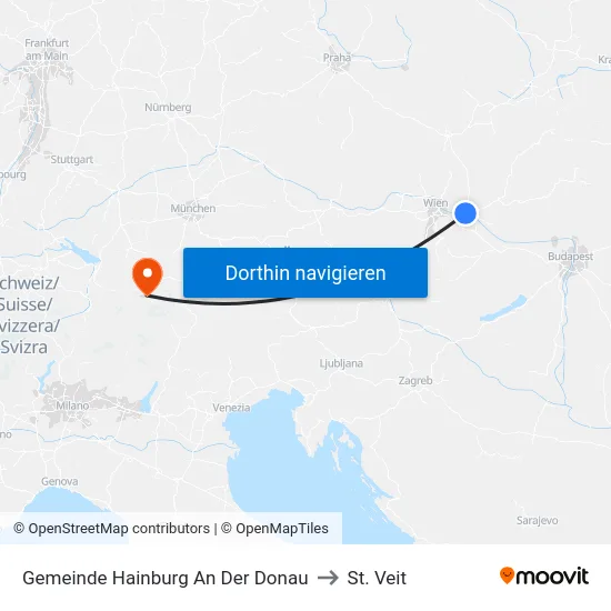 Gemeinde Hainburg An Der Donau to St. Veit map
