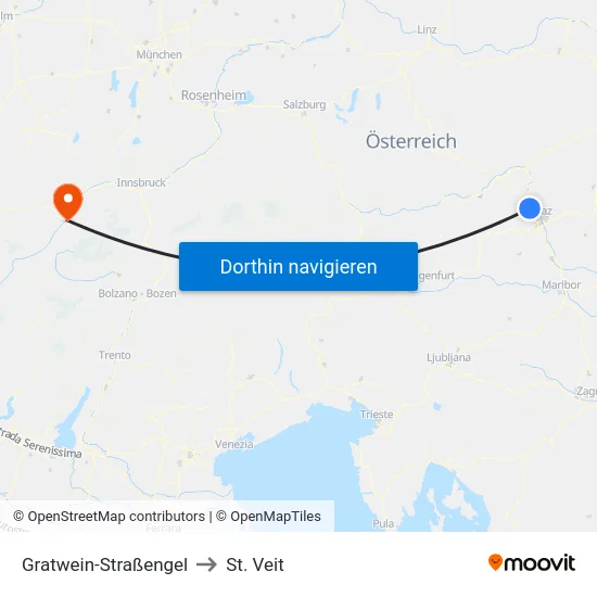 Gratwein-Straßengel to St. Veit map