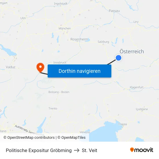 Politische Expositur Gröbming to St. Veit map