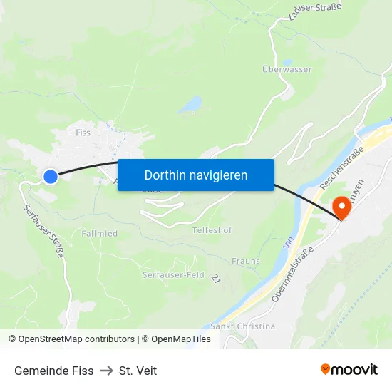 Gemeinde Fiss to St. Veit map