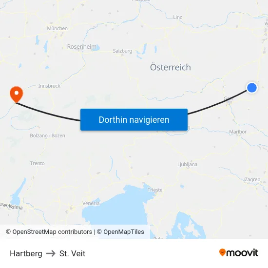 Hartberg to St. Veit map