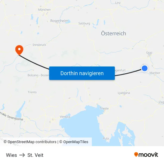Wies to St. Veit map