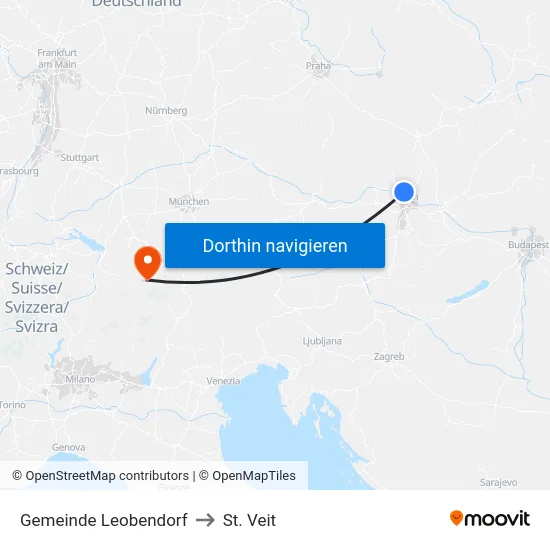 Gemeinde Leobendorf to St. Veit map