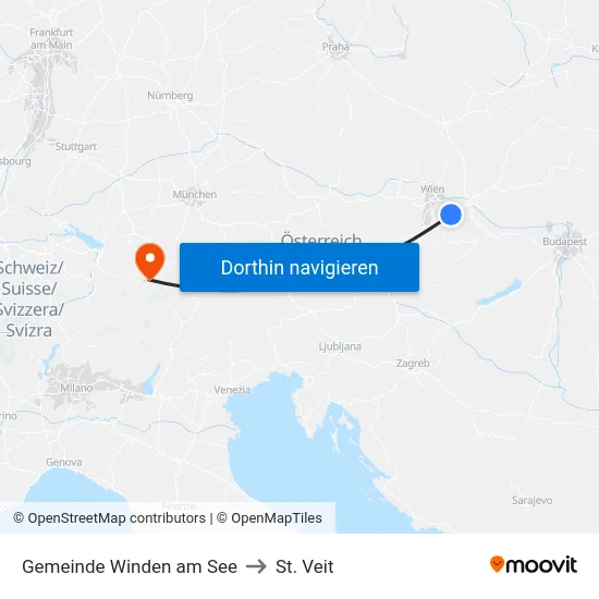 Gemeinde Winden am See to St. Veit map