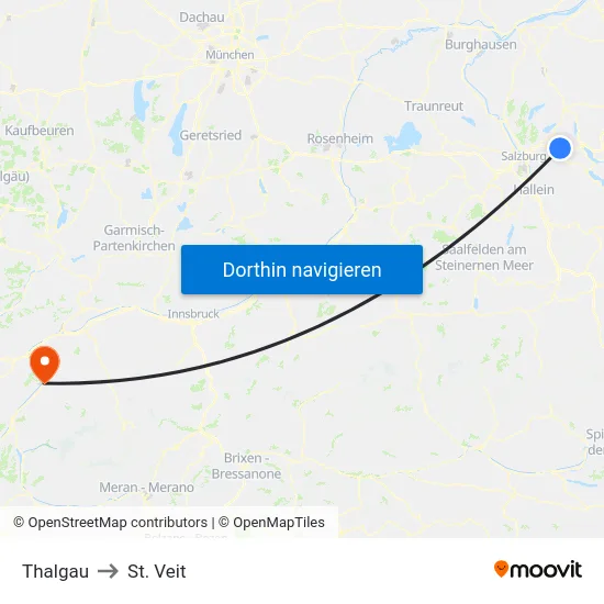 Thalgau to St. Veit map
