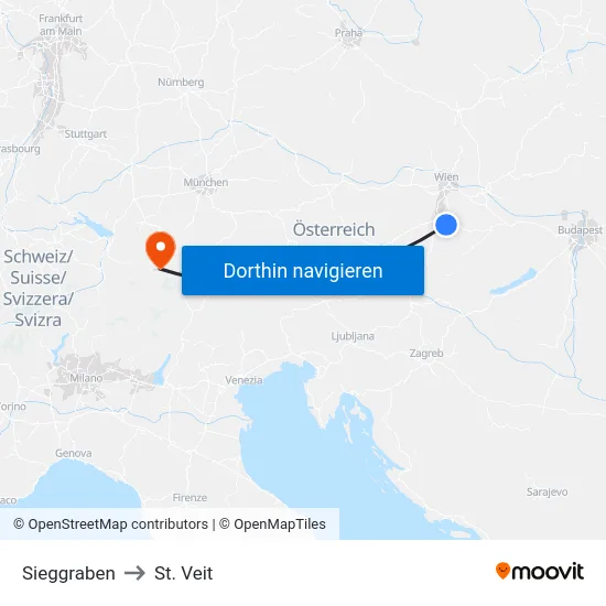 Sieggraben to St. Veit map