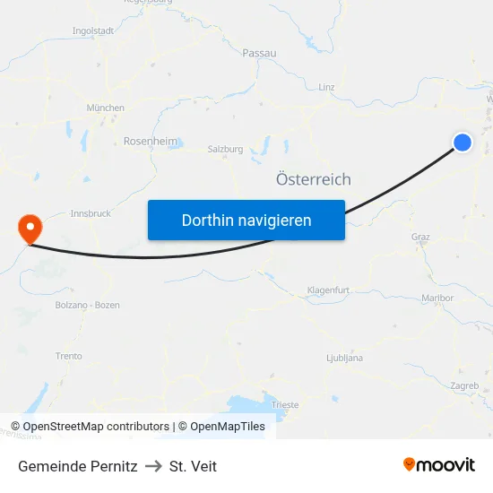 Gemeinde Pernitz to St. Veit map