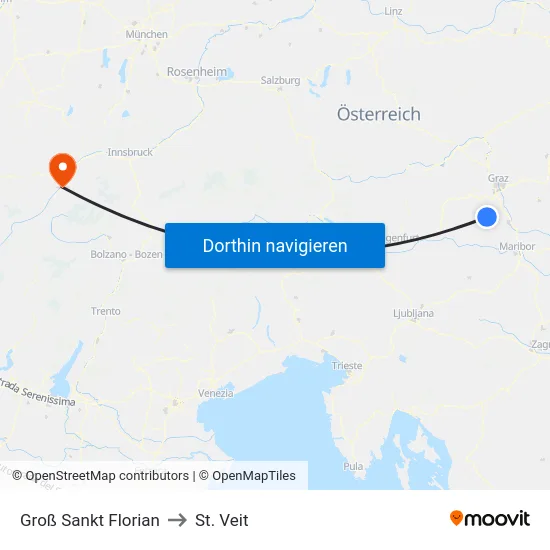 Groß Sankt Florian to St. Veit map