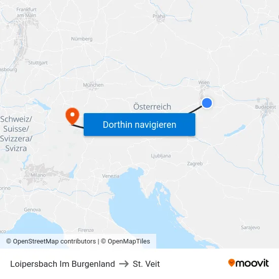 Loipersbach Im Burgenland to St. Veit map