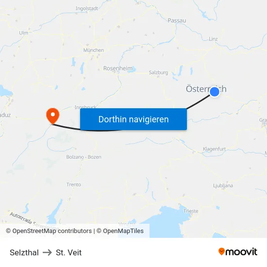 Selzthal to St. Veit map