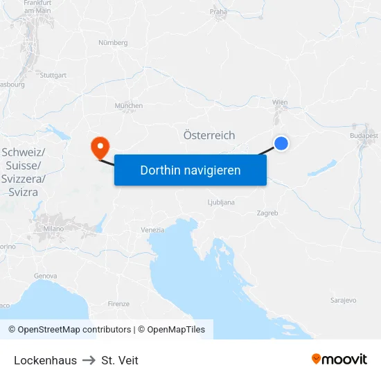 Lockenhaus to St. Veit map