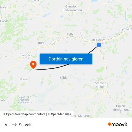 Vill to St. Veit map