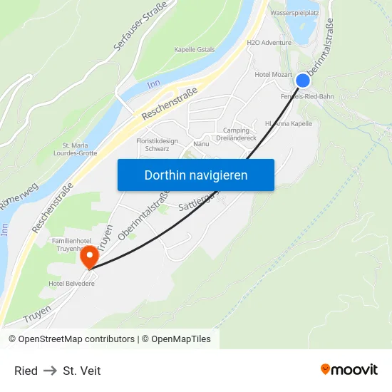 Ried to St. Veit map