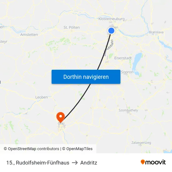 15., Rudolfsheim-Fünfhaus to Andritz map