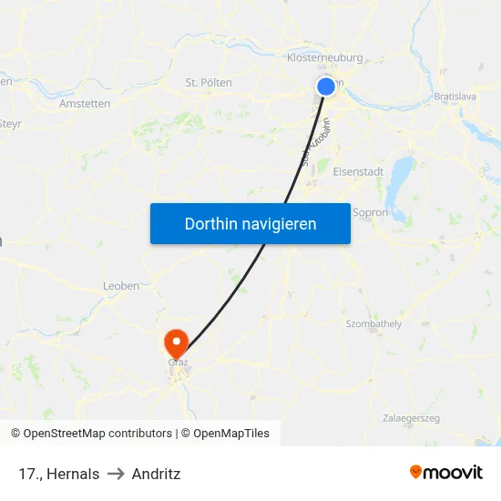 17., Hernals to Andritz map