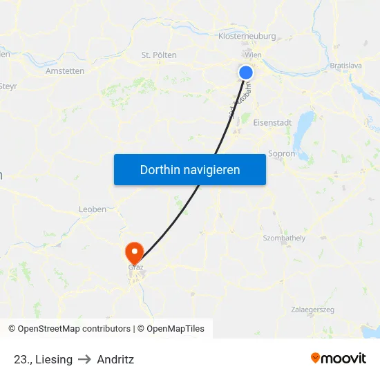23., Liesing to Andritz map