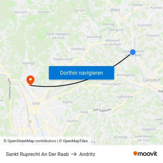 Sankt Ruprecht An Der Raab to Andritz map