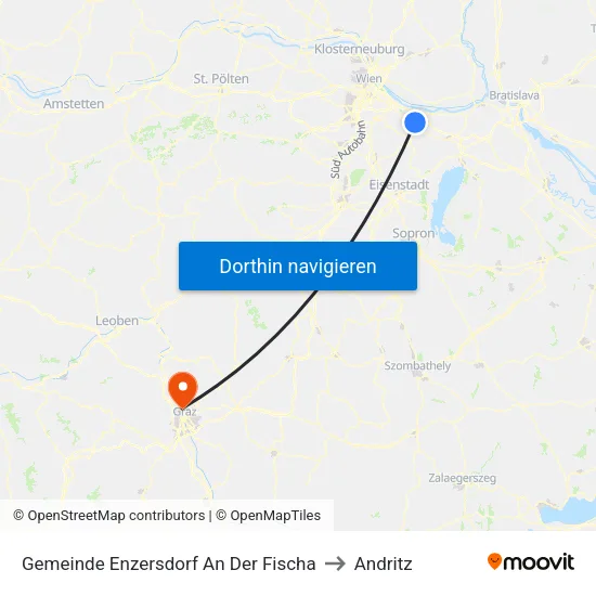 Gemeinde Enzersdorf An Der Fischa to Andritz map