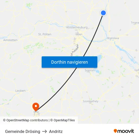 Gemeinde Drösing to Andritz map